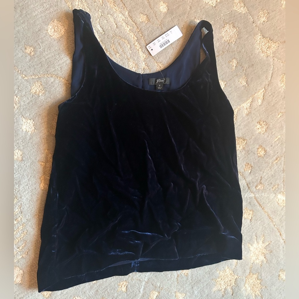 Midnight Blue J. Crew Velvety Top